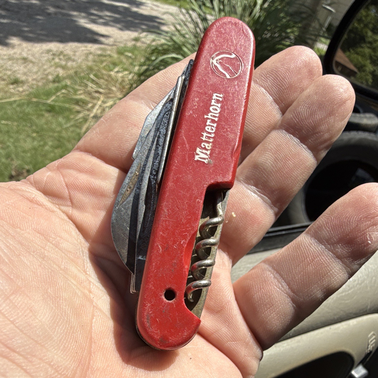 Matterhorn Red/Silver Multi-Tool Pocket Knife Corkscrew Can Opener Lanyard