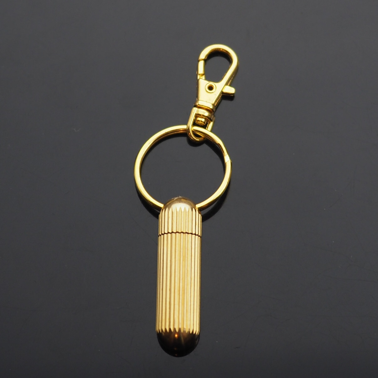 Mini Zipper Pull Brass Capsule Box Cutter Knife Pocket Keychain Key Ring Clip