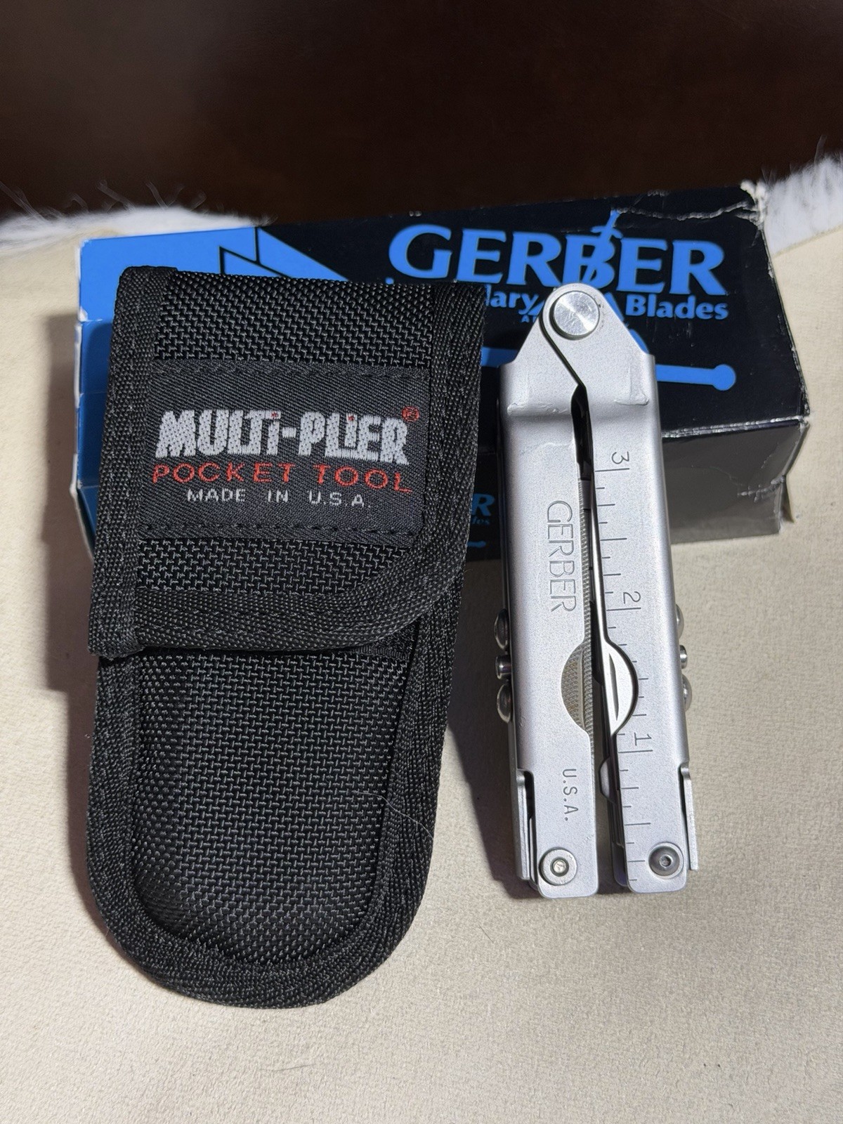 Vintage Gerber Multi-Plier 55800 Stainless Multi-Tool W/ Sheath Box USA