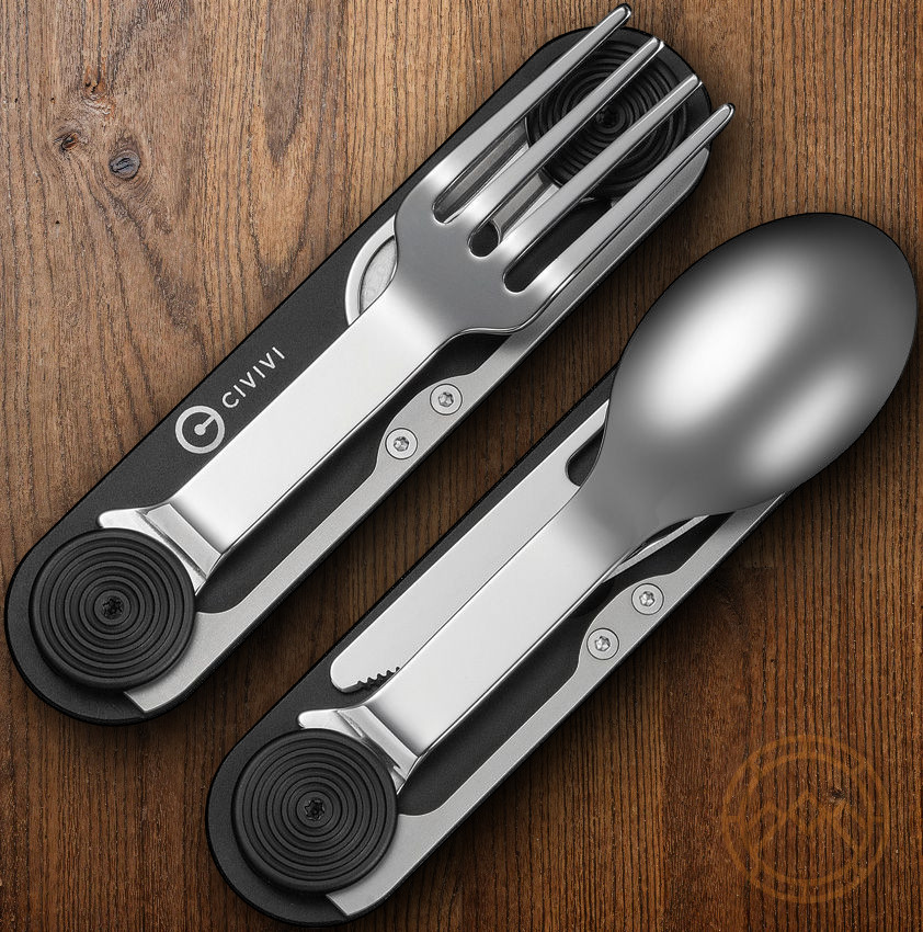 Civivi Partake Multi Tool Stainless Knife Fork Spoon Can Opener Magnet-Nesting