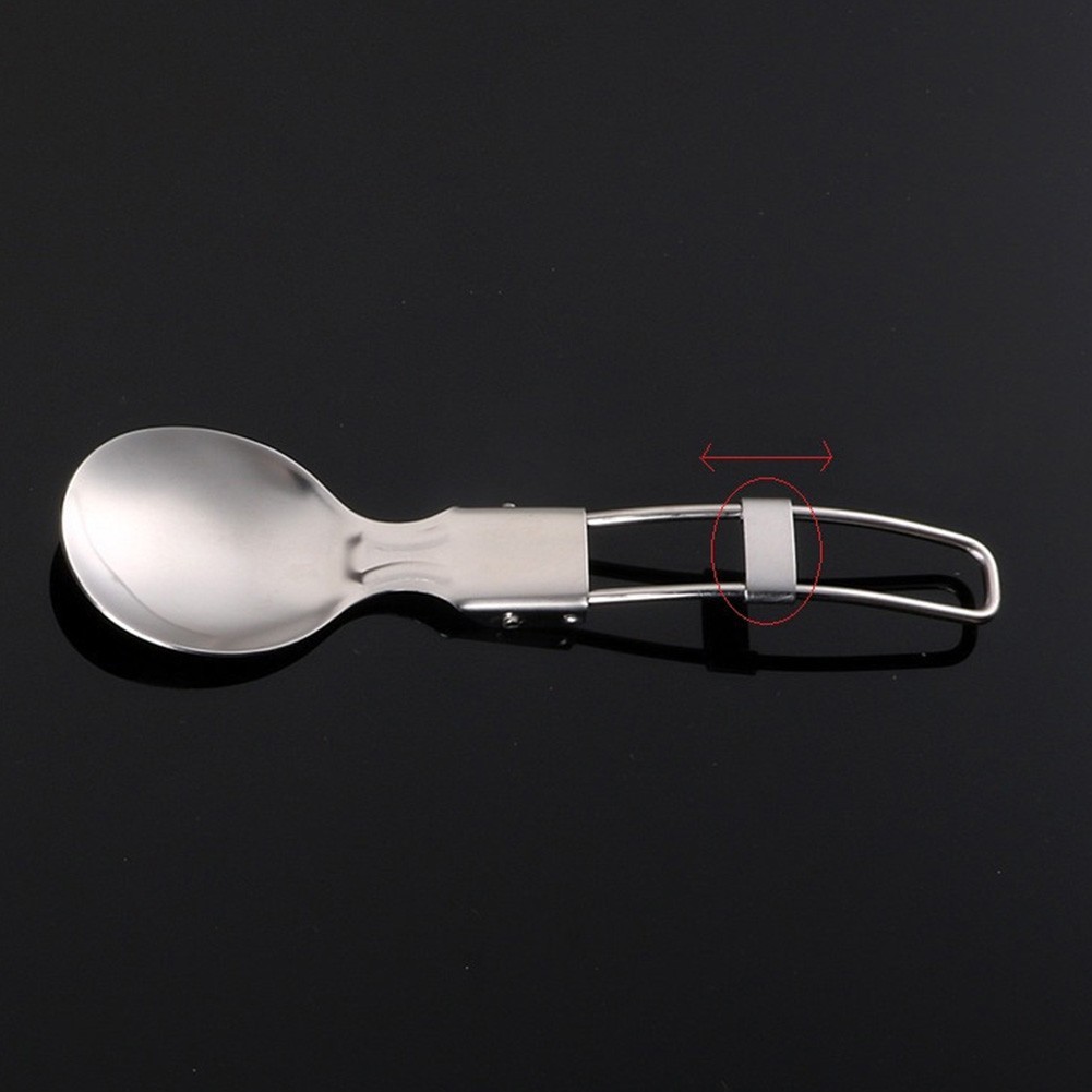 Folding Camping Utensil Set Stainless Steel Cutlery for Travel and Outdoor Use