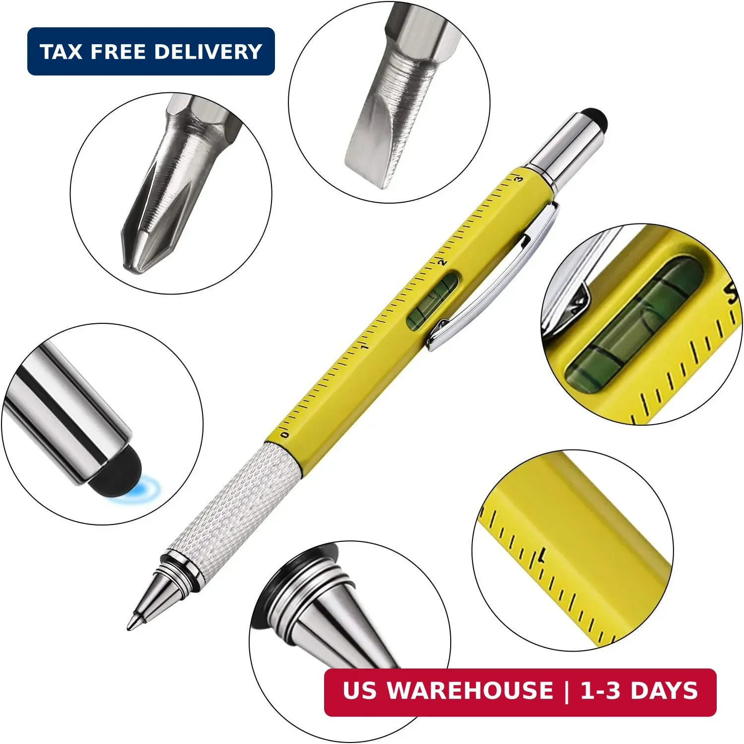 Zhanmai 16 Pcs 6 in 1 Multitool Pen Gifts for Men Dad Husband Multi Tool Pen wit