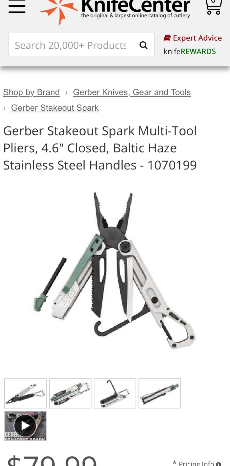Genuine Gerber StakeOut Spark Baltic haze Multi Tool #8971124A – New W/Box