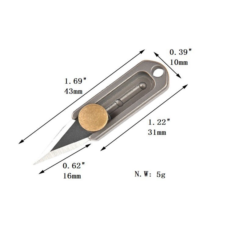 EDC Titanium Metal Alloy Light Weight Mini Little Tiny Small Wallet Button Push