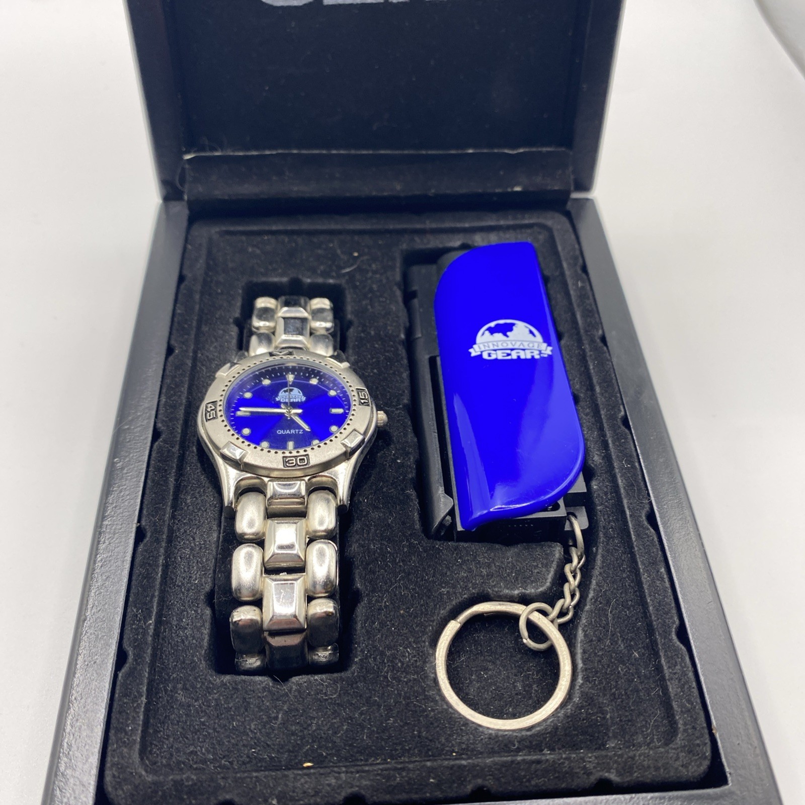 Innovage Gear Men’s Quartz Watch & Multi-Tool Pocket Knife Gift Set with Box