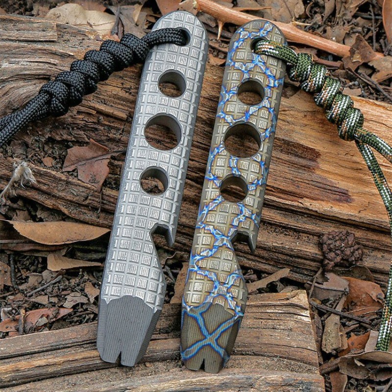 Titanium Pry Bar Crowbar Opener Multi Tools Outdoor Survival EDC Keychain Tool