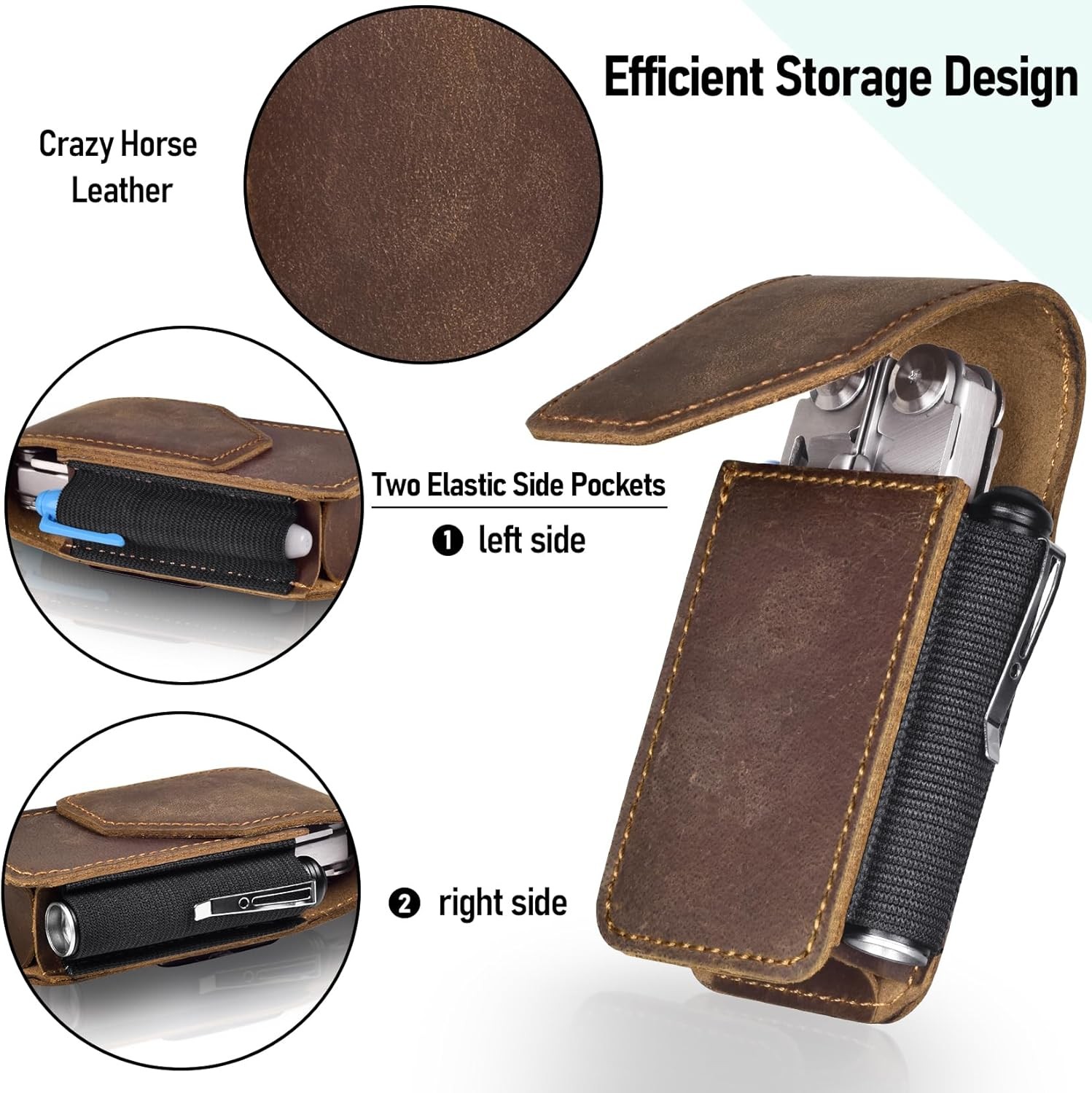 Genuine Leather Multitool Sheath Replacement for Leatherman – Premium EDC Belt O
