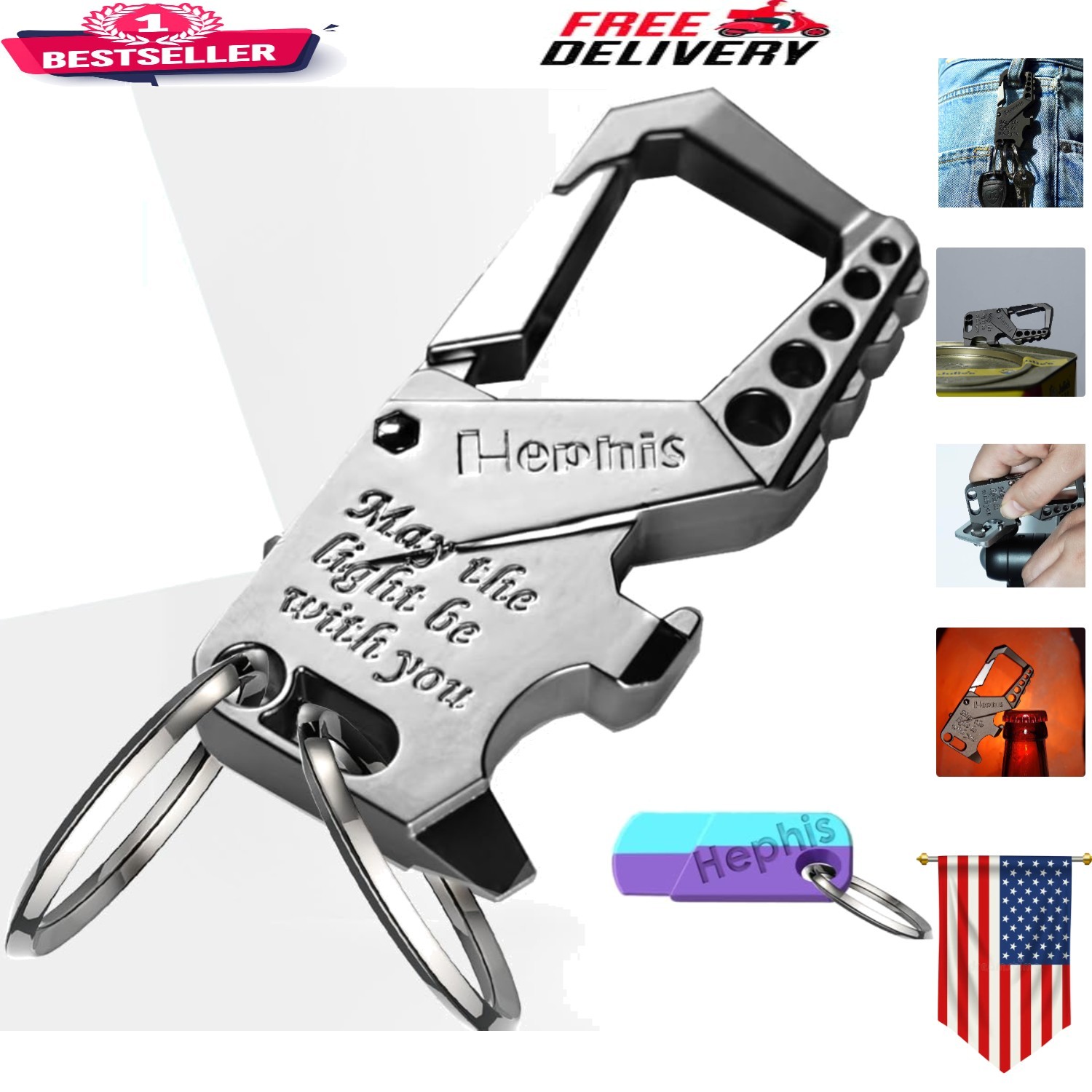 Skull Heavy Duty Key Chain – Ultimate Emergency Tool & Ergonomic Bottle Opener