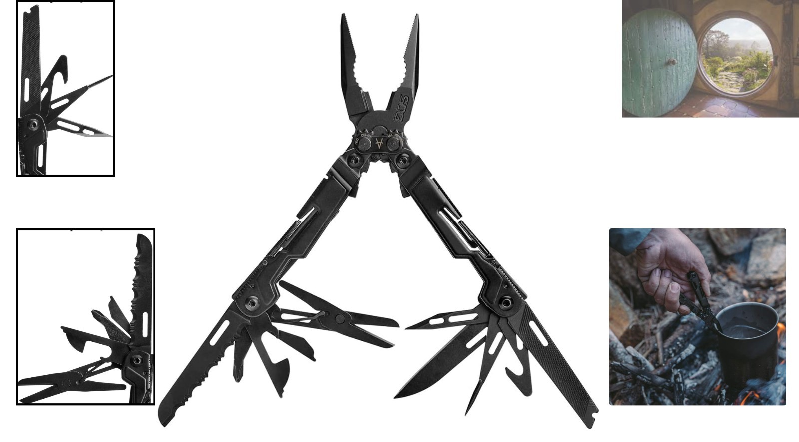 SOG PowerPint Black Mini Multi-Tool – 18 Essential Tools for Outdoor Adventures