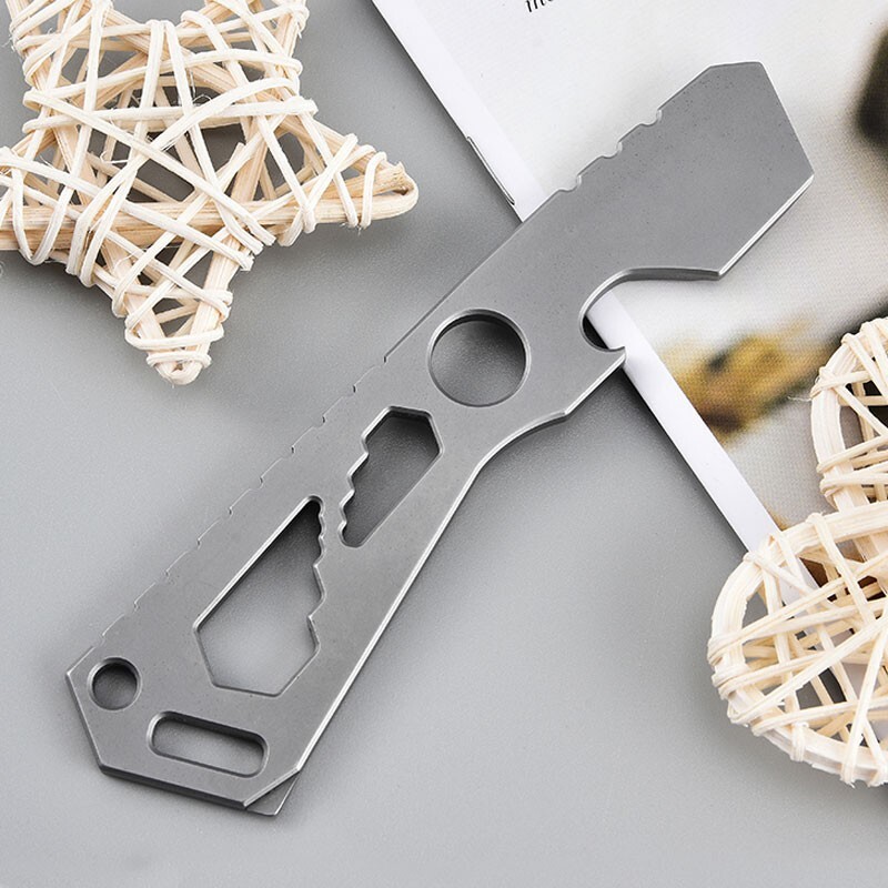 EDC Titanium Stainless Steel Multitool Card Crowbar Opener outdoor Pry Bar Tool