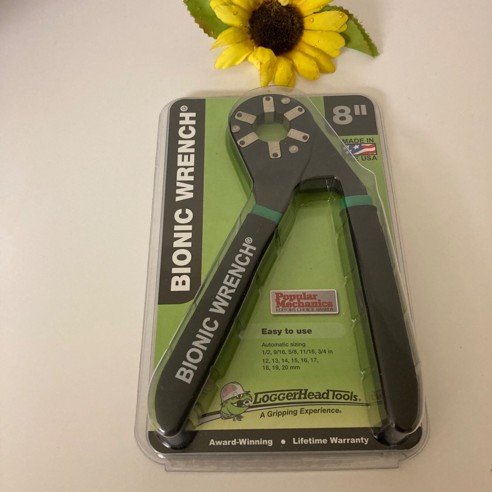 8” Bionic Grip Adjustable Wrench by LoggerHead Tools 14 Wrenches in 1 Toolbox