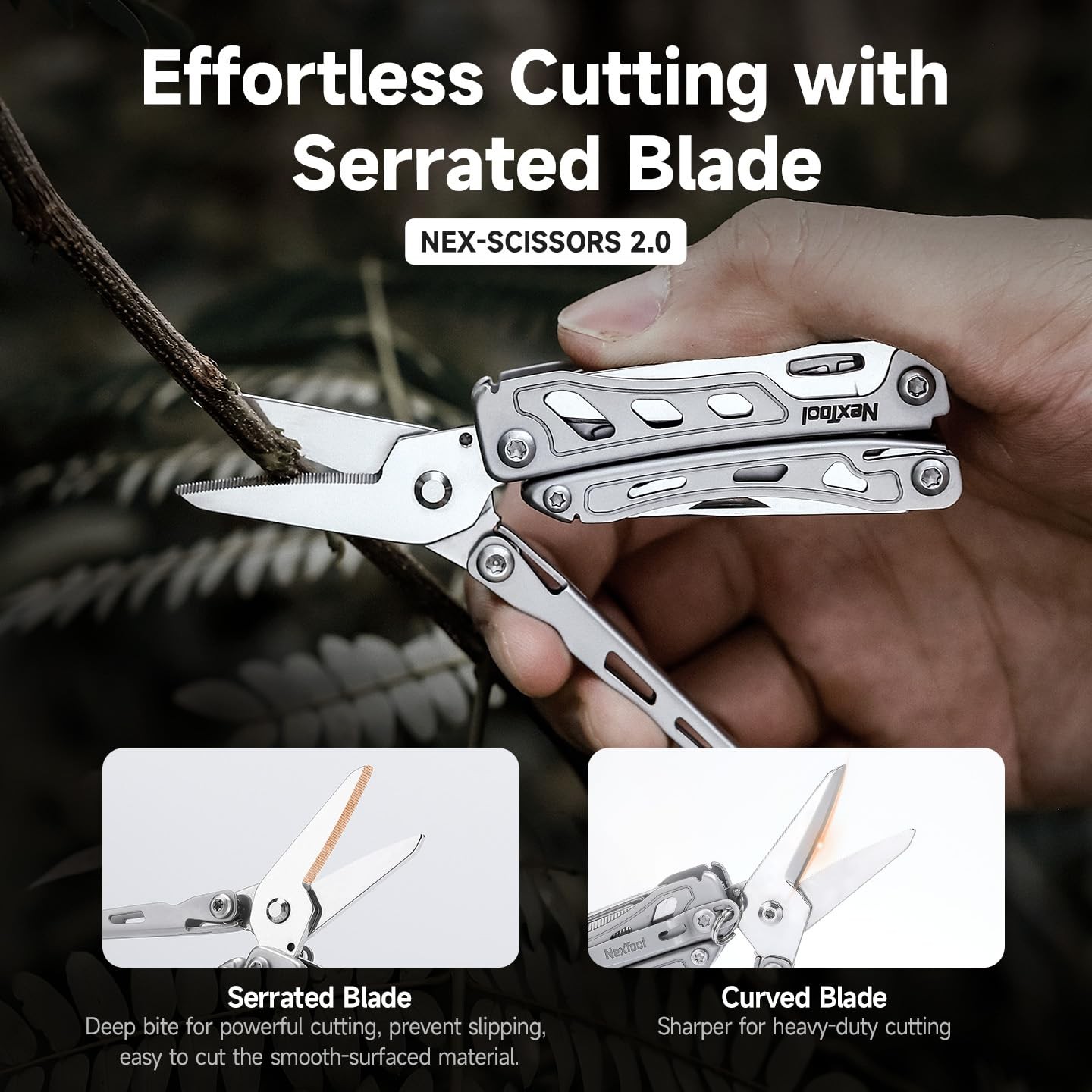 F12 Mini Multitool, 13-in-1 Keychain Multitool with Serrated Scissors, File a…