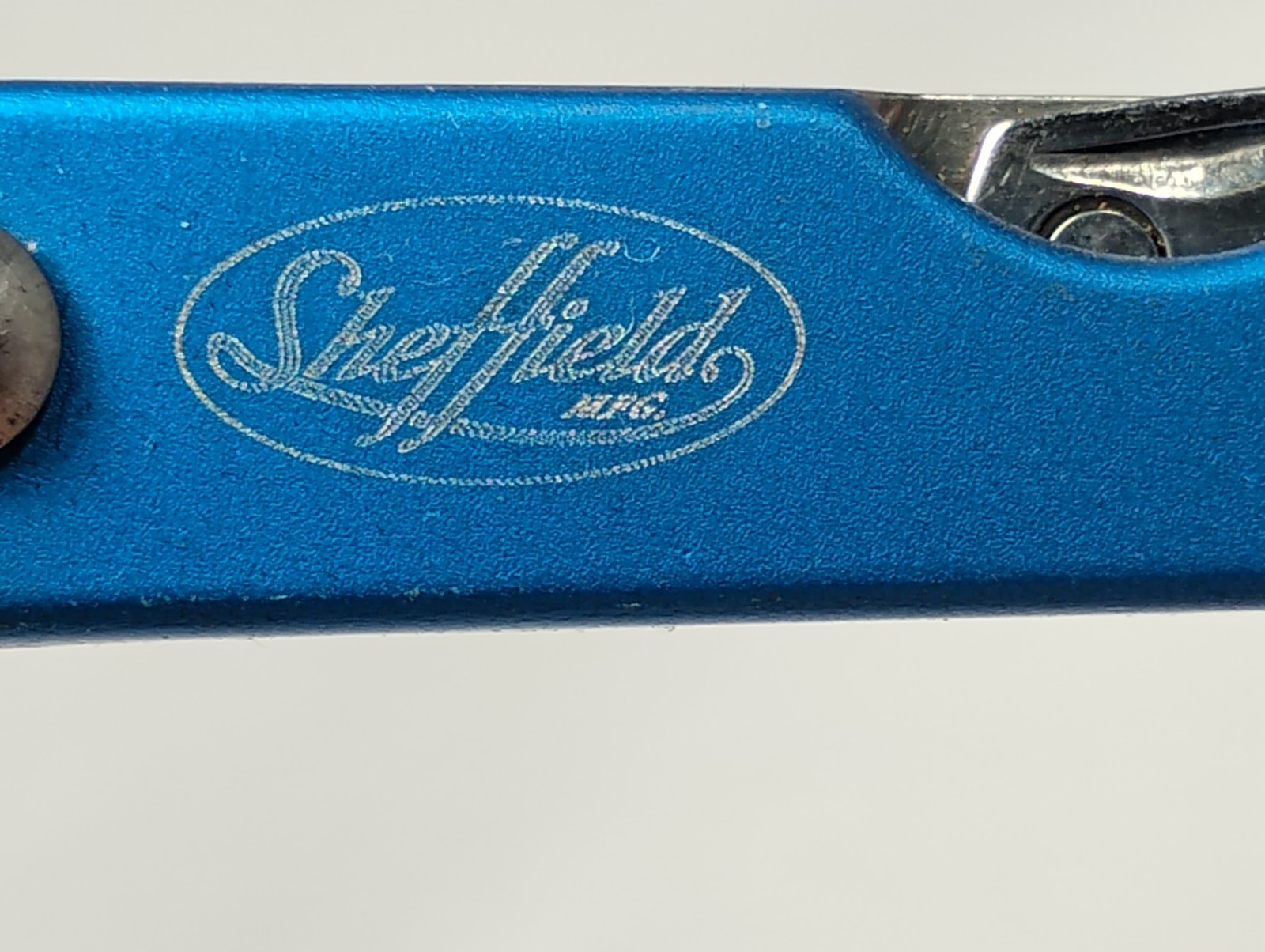 Sheffield Multitool Blue Handle Pliers Sissors, nail file, knife– Near Mint