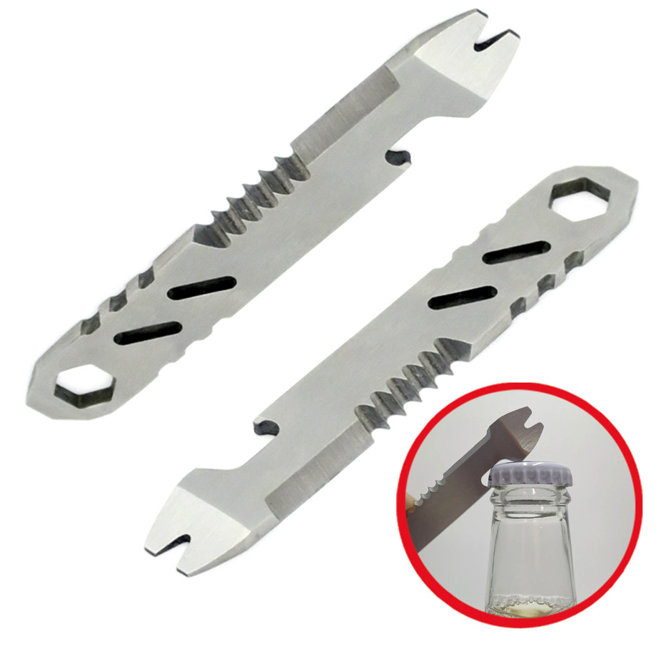 1pc Mini Stainless Steel Crowbar Multi-Tool Allen Wrench Bottle Opener – NEW