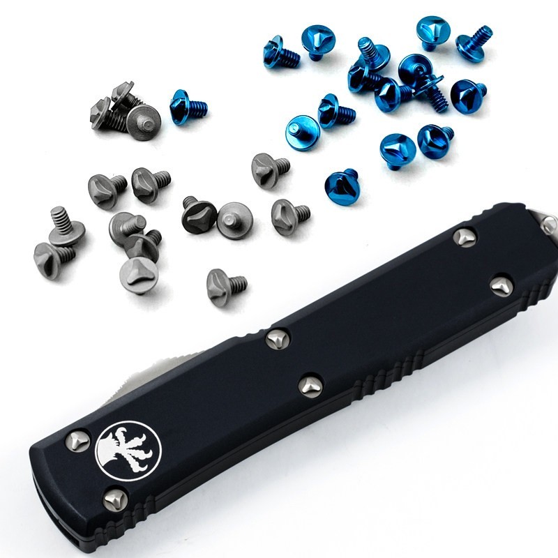 10PCS Colorful Metal Screws Folding Knife Handle Scale DIY Replacement Set