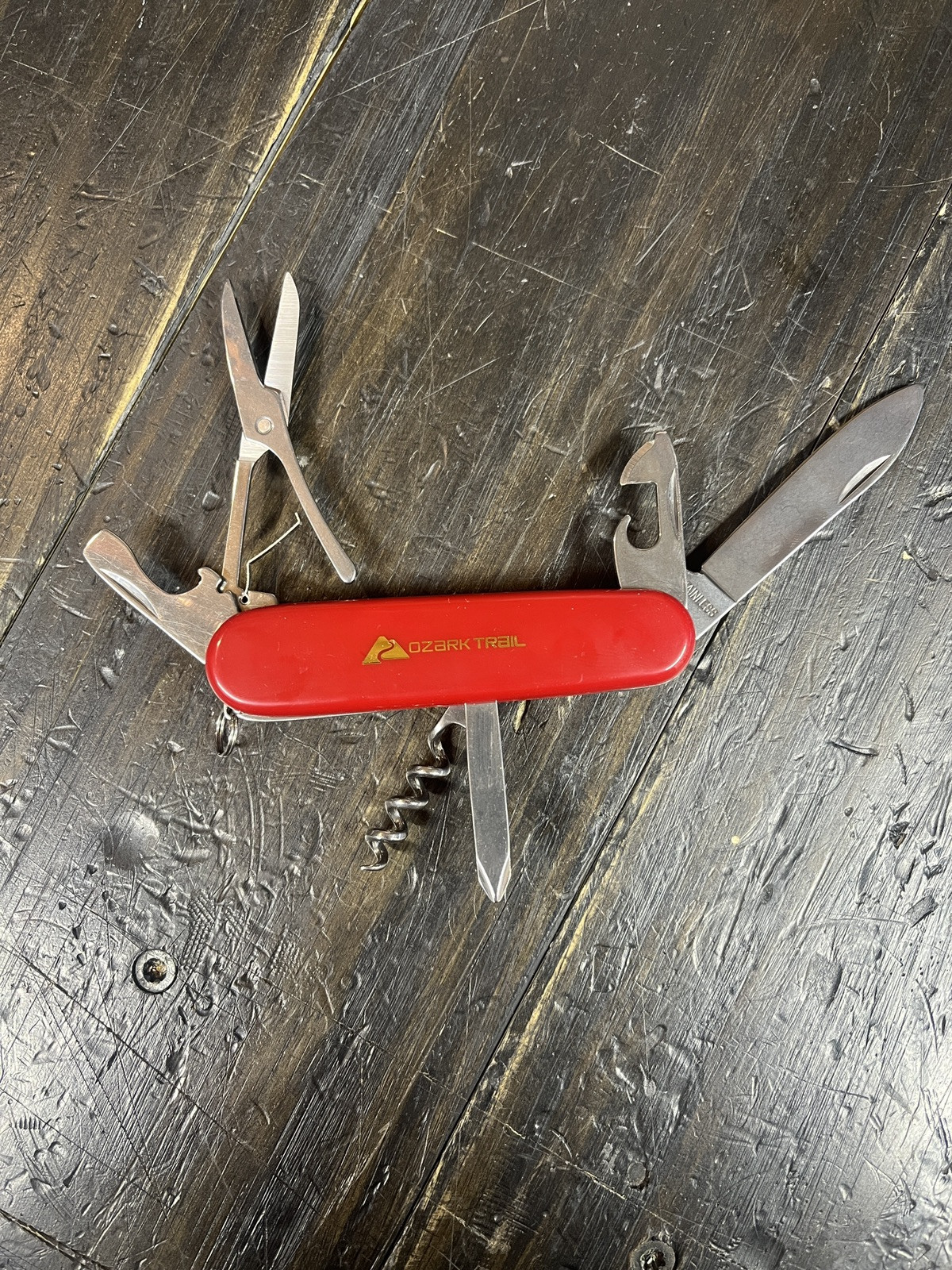 Ozark Trail Multi Tool 8-in-1 Knife Scissors Corkscrew Screwdriver Bottle Opener