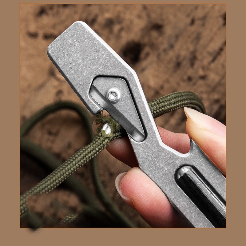 EDCTitanium Alloy Multi-function Crowbar Outdoor Survival Strike Fire ToolOpener