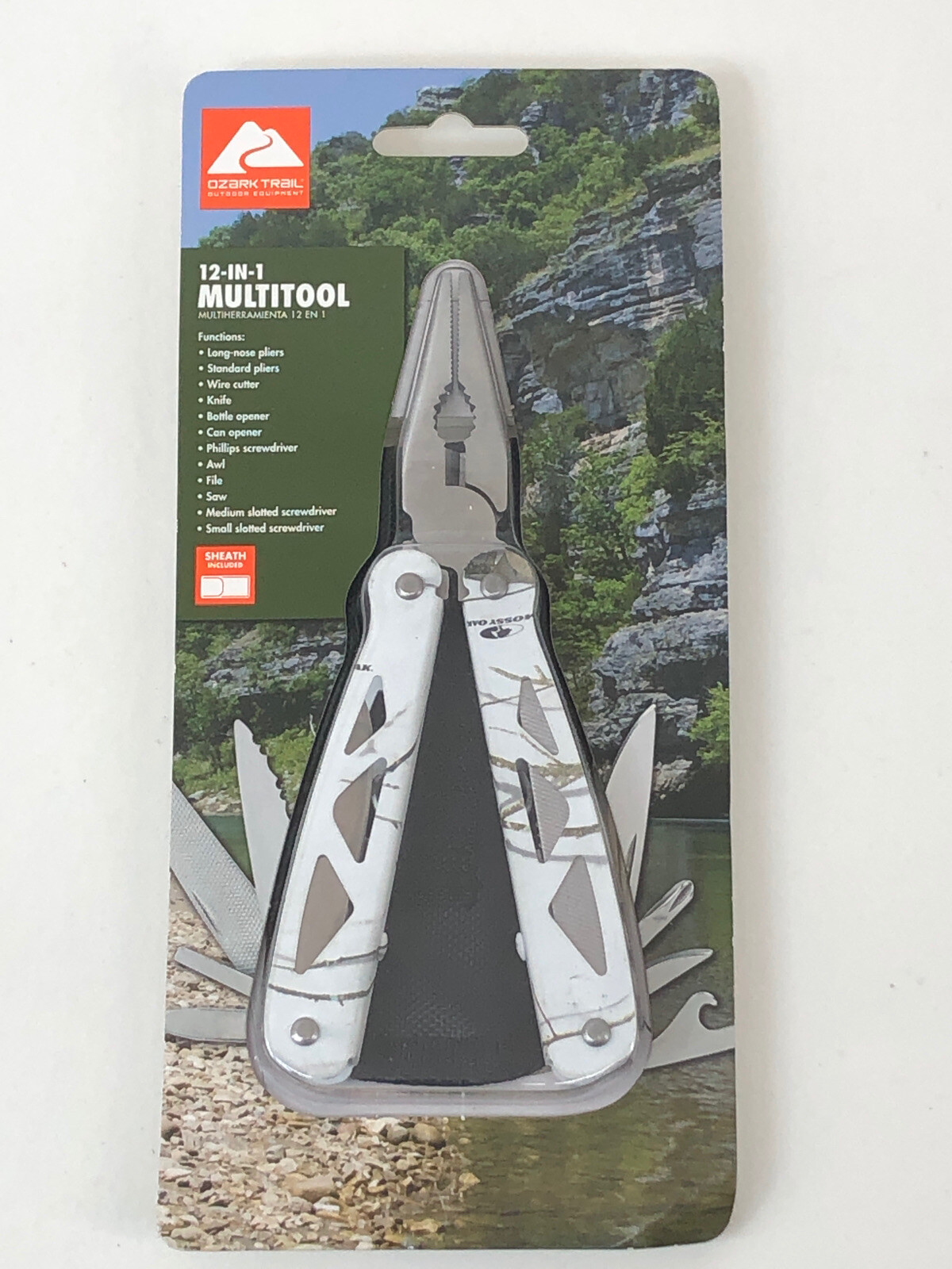 Ozark Trail 12 in 1 Pocket Multi Tool Compact Stainless Outdoor Bugout w Holder