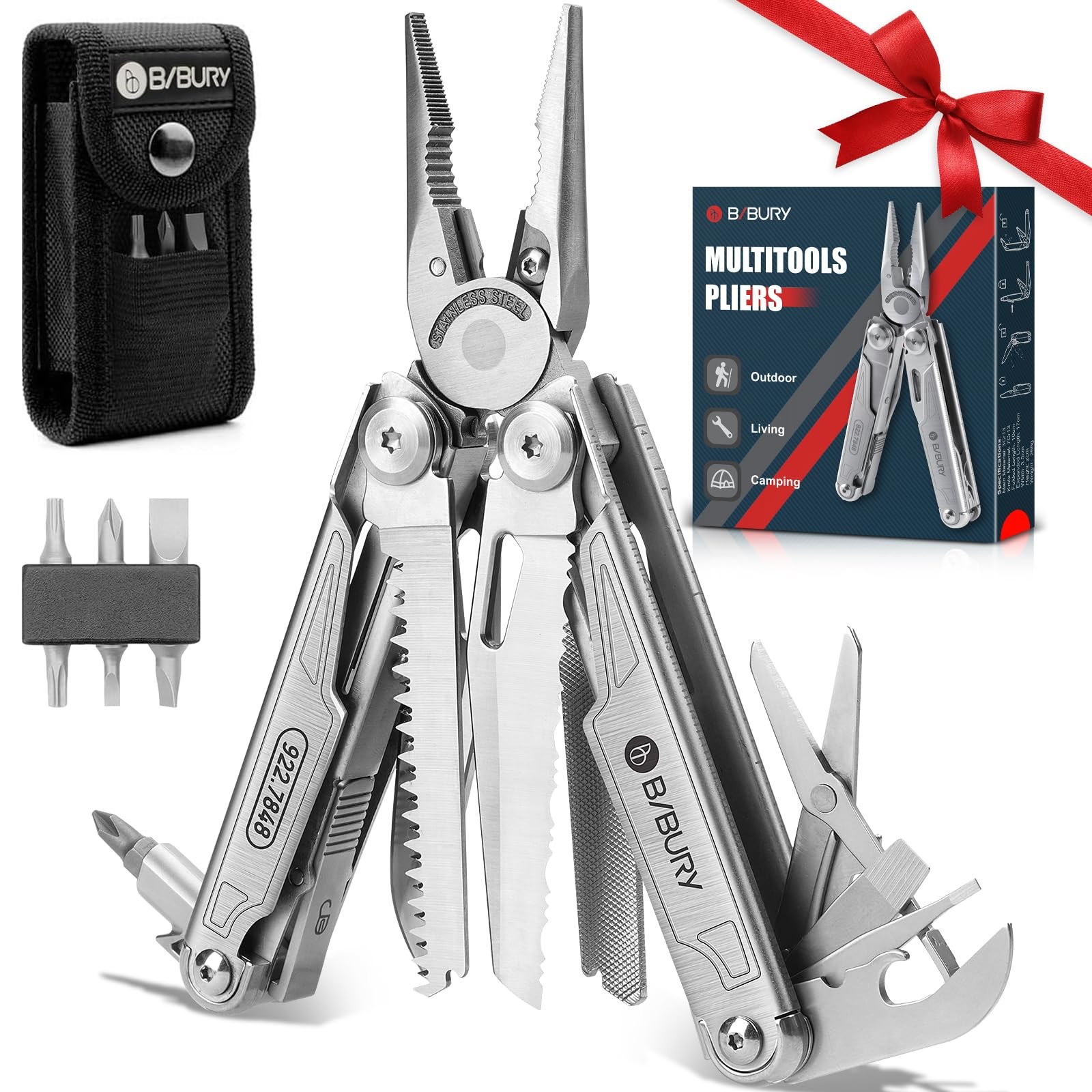 Multitool Pocket Knife 19 in 1 Stainless Steel Survival Camping Hiking Tool