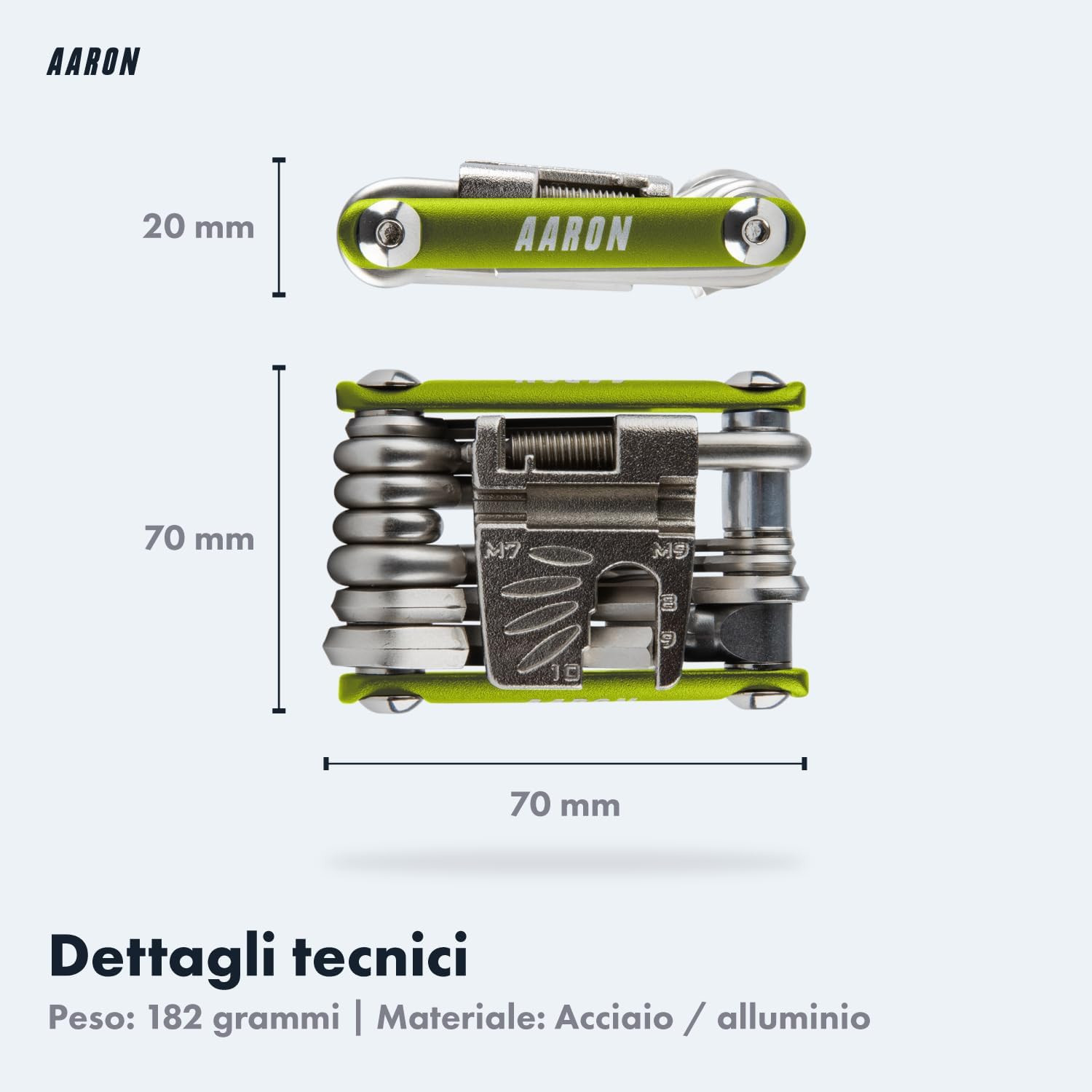 Tool Multitool – Attrezzo Multifunzione per Bicicletta, in Acciaio Inossidabile/