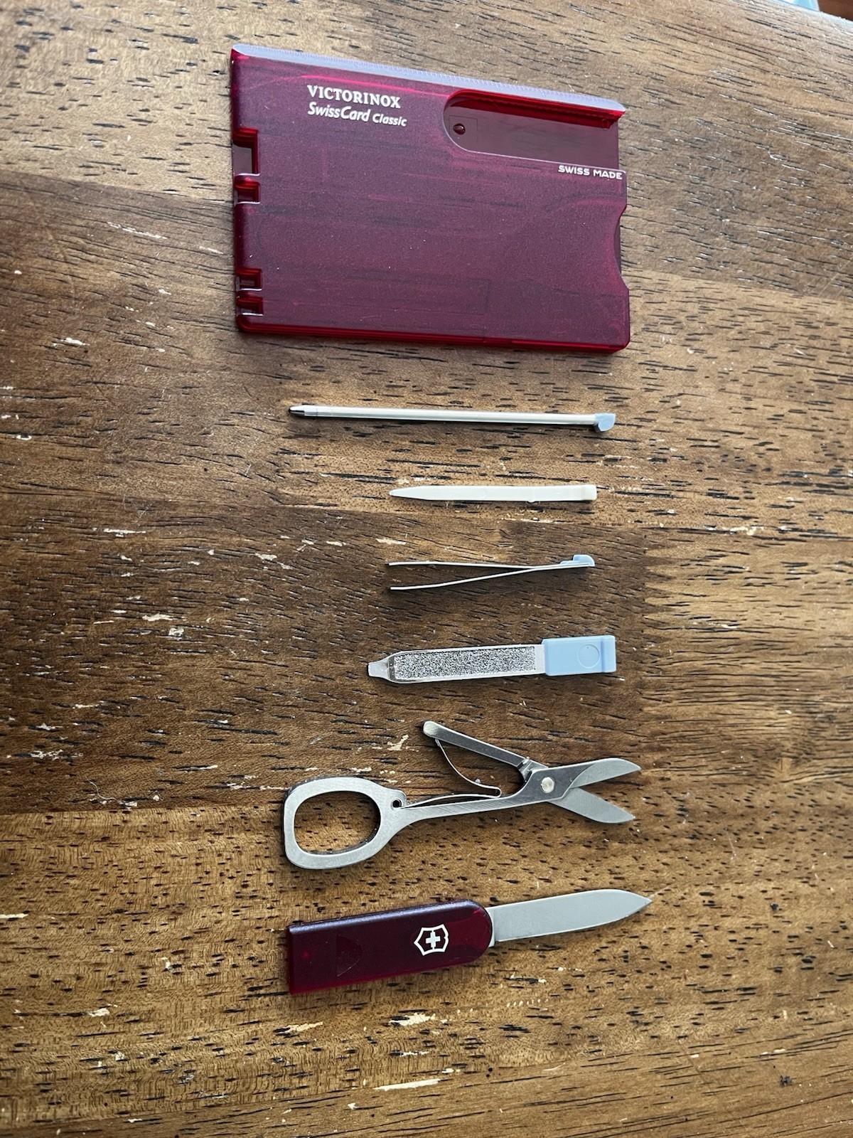 Victorinox SwissCard Classic Red Multi-Tool Card Knife Scissors File Tweezers