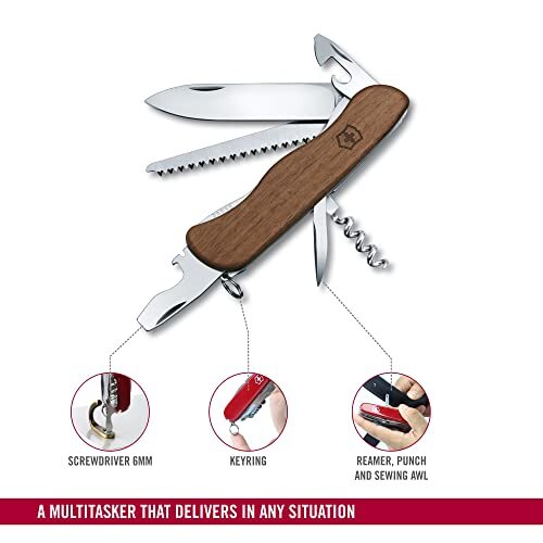 Victorinox Forester Wood Swiss Army Knife Large Multi Tool 10 Functions Wood