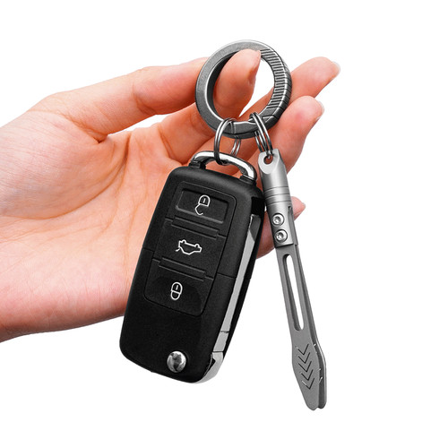 Outdoor Mini Titanium Alloy Keychain Tweezers Pry Bar EDC Portable Clamping Tool
