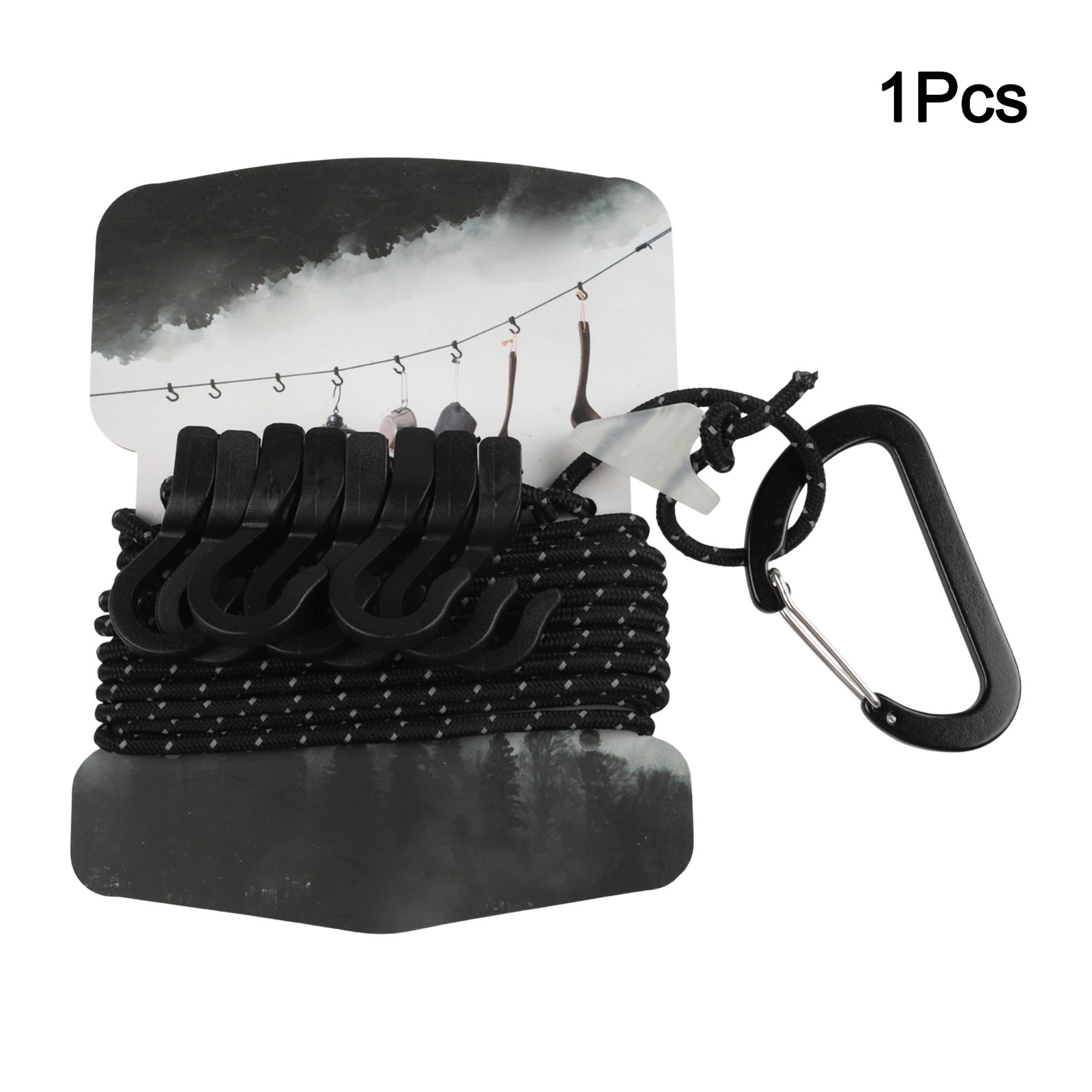 Adjustable Clothesline Clothes Drying 8 Hook System Lightweight Design