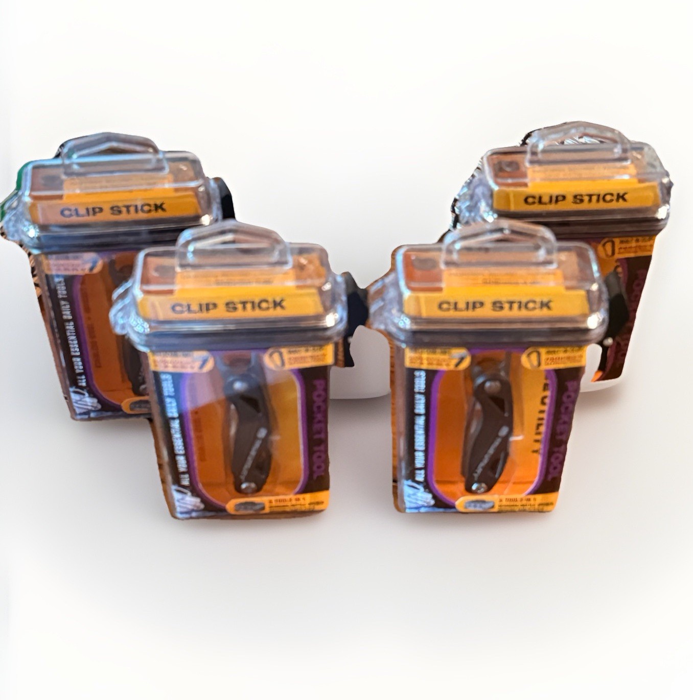 True Utility Clip Stick Survival Keyring Carabiner Bundle Of 4 New In Cases