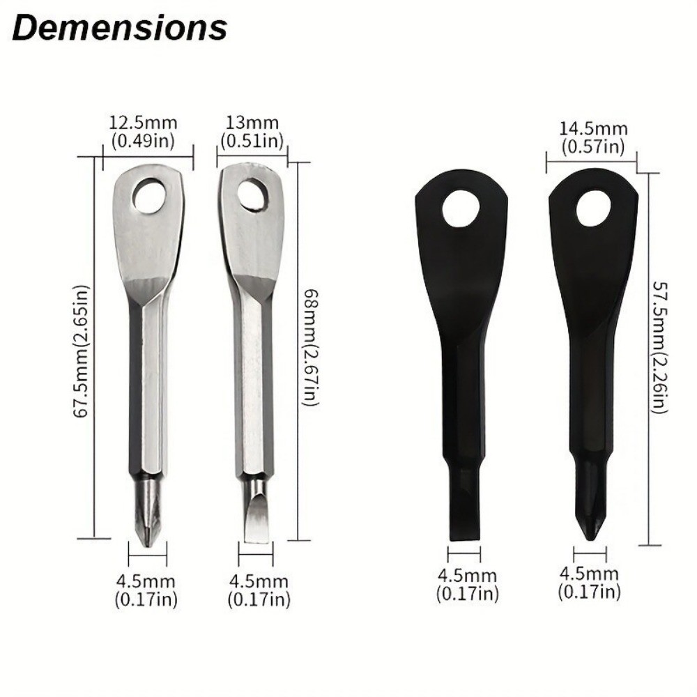 2Pcs Keychain Screwdriver EDC Tool Set Outdoor Carrying Mini Tool with KeyChain