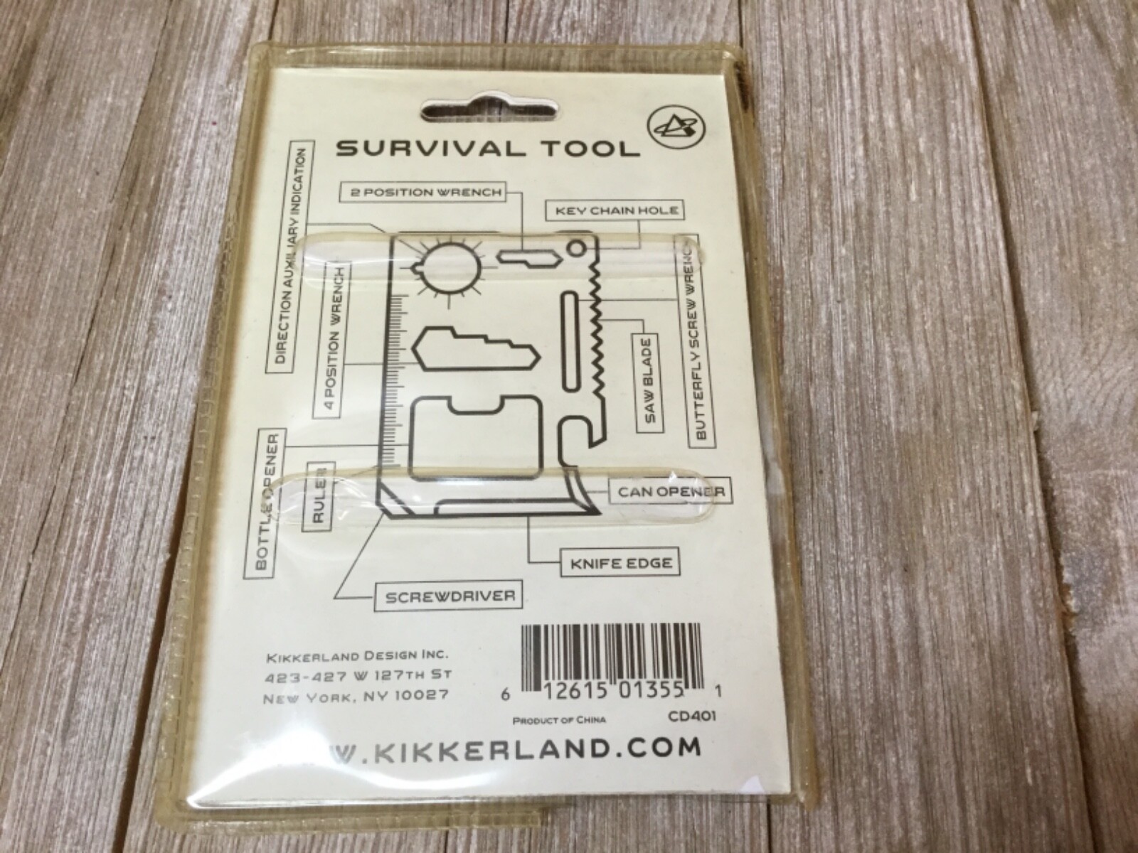 Kikkerland Survival Tool 11 Function Stainless Steel w/ Pouch Wallet Keychain