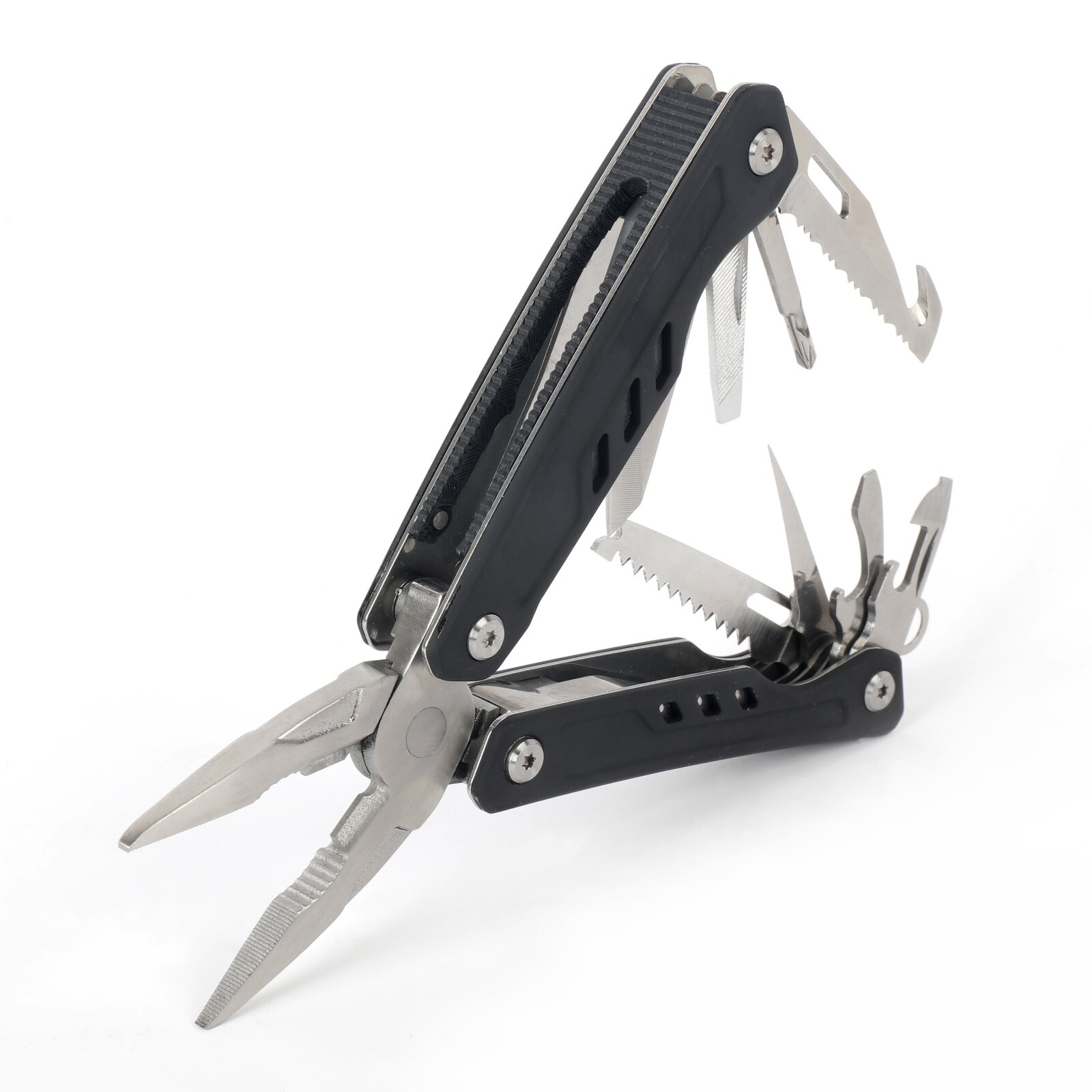 Ozark Trail 17-In-1 Multi Tool Pliers,Wire Cutter,Saw, Knife W/Sheath in Black