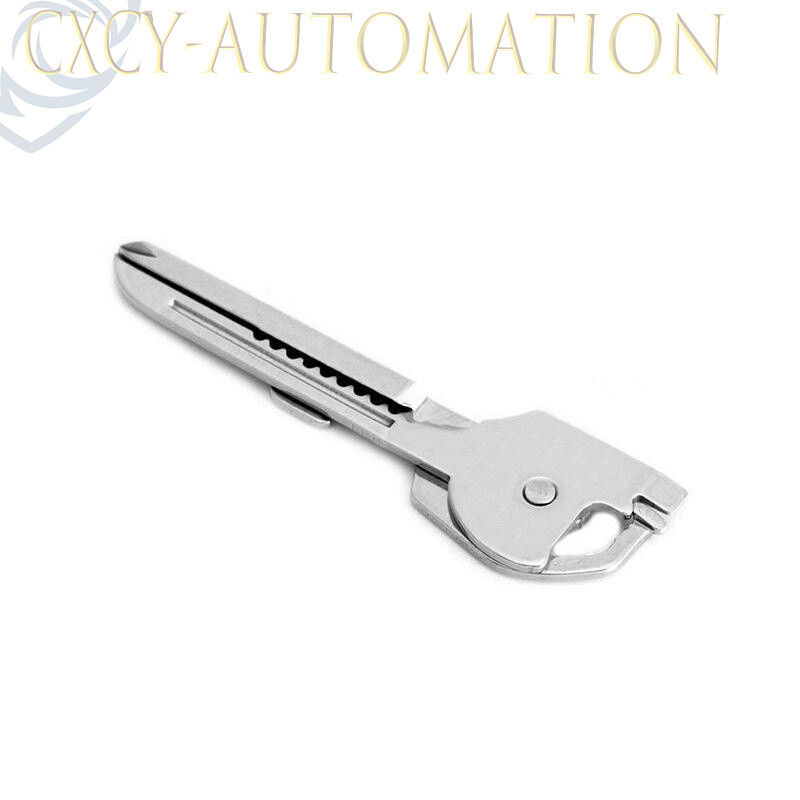 6-in-1 Utili Key Tool Keyring Keychain Multifunction Stainless Steel 1Pcs .