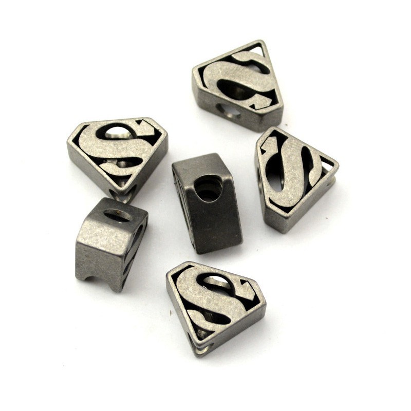Letter S Shield Metal Knife Lanyard Bead EDC Zipper Pull Charm