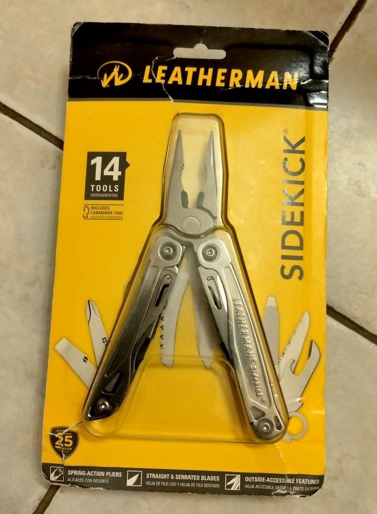 Leatherman Sidekick 14 Tool Multi Tool With Sheath & Carabiner, Stainless Steel