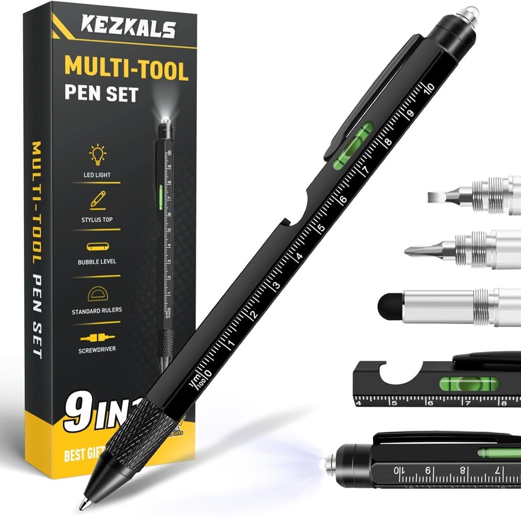 Multitool Pen 9-in-1 Gift for Men Dad Husband Birthday Anniversary Gadget Tools