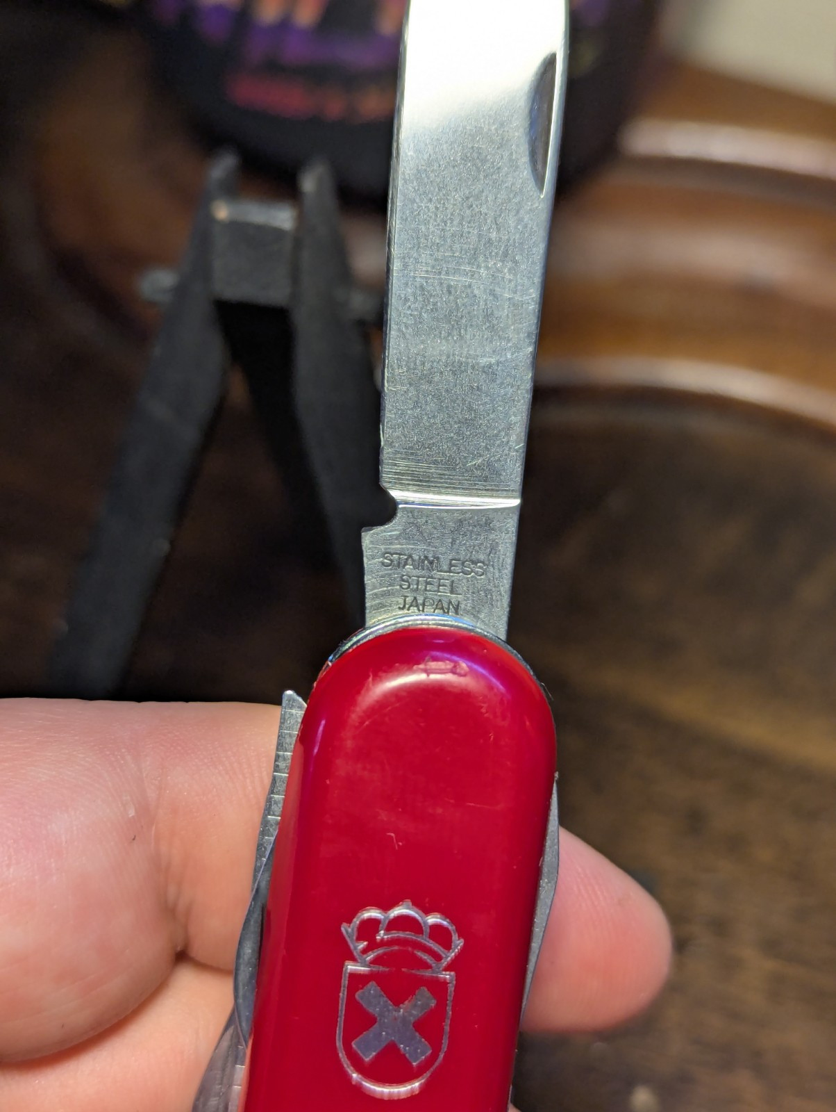 10-Tool Multi-Tool Pocket Knife Vintage Stainless Steel Japan Red (Missing 11th)