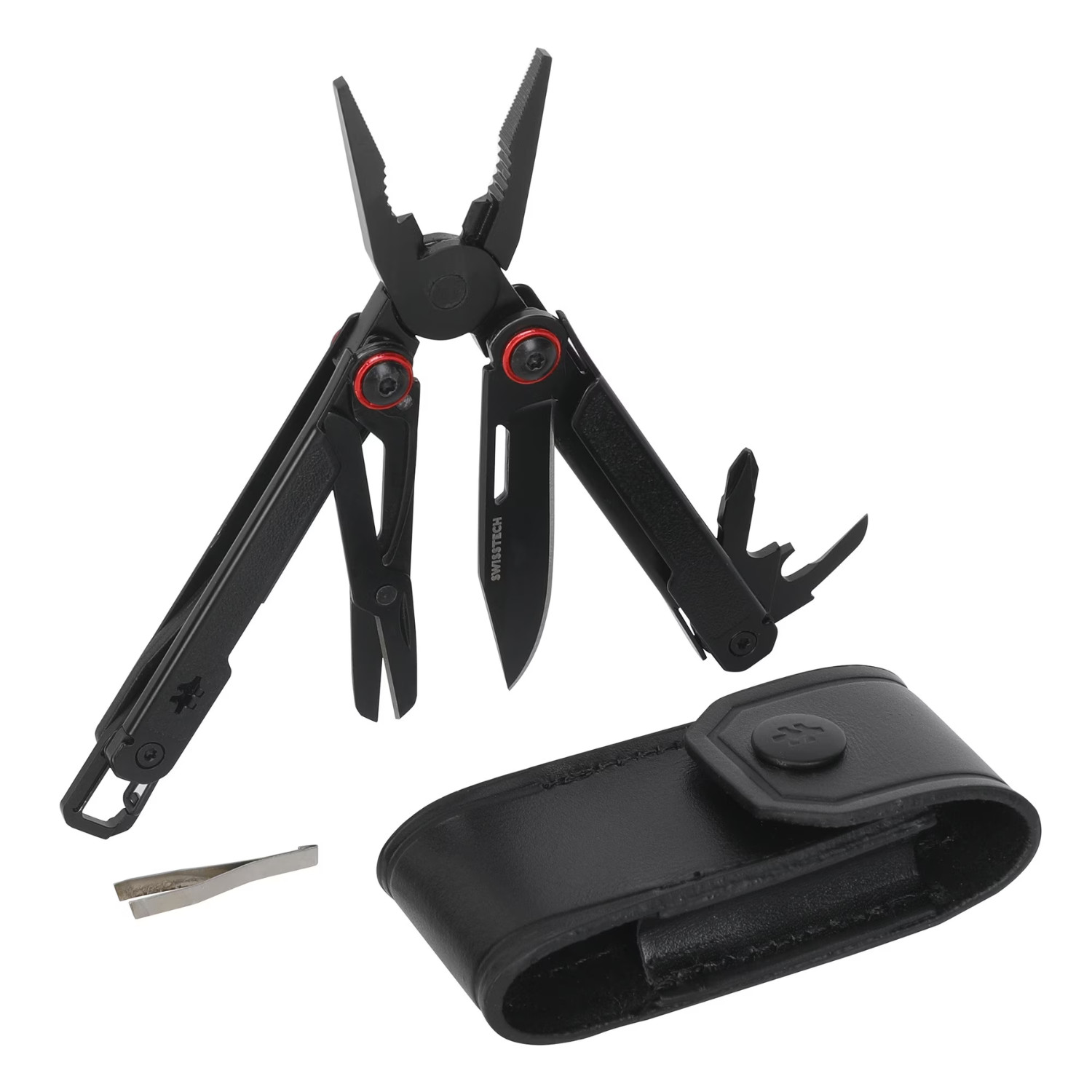 Swiss Tech Uberall 11-in-1 Folding Mini Multi Tool w/ Leather Sheath