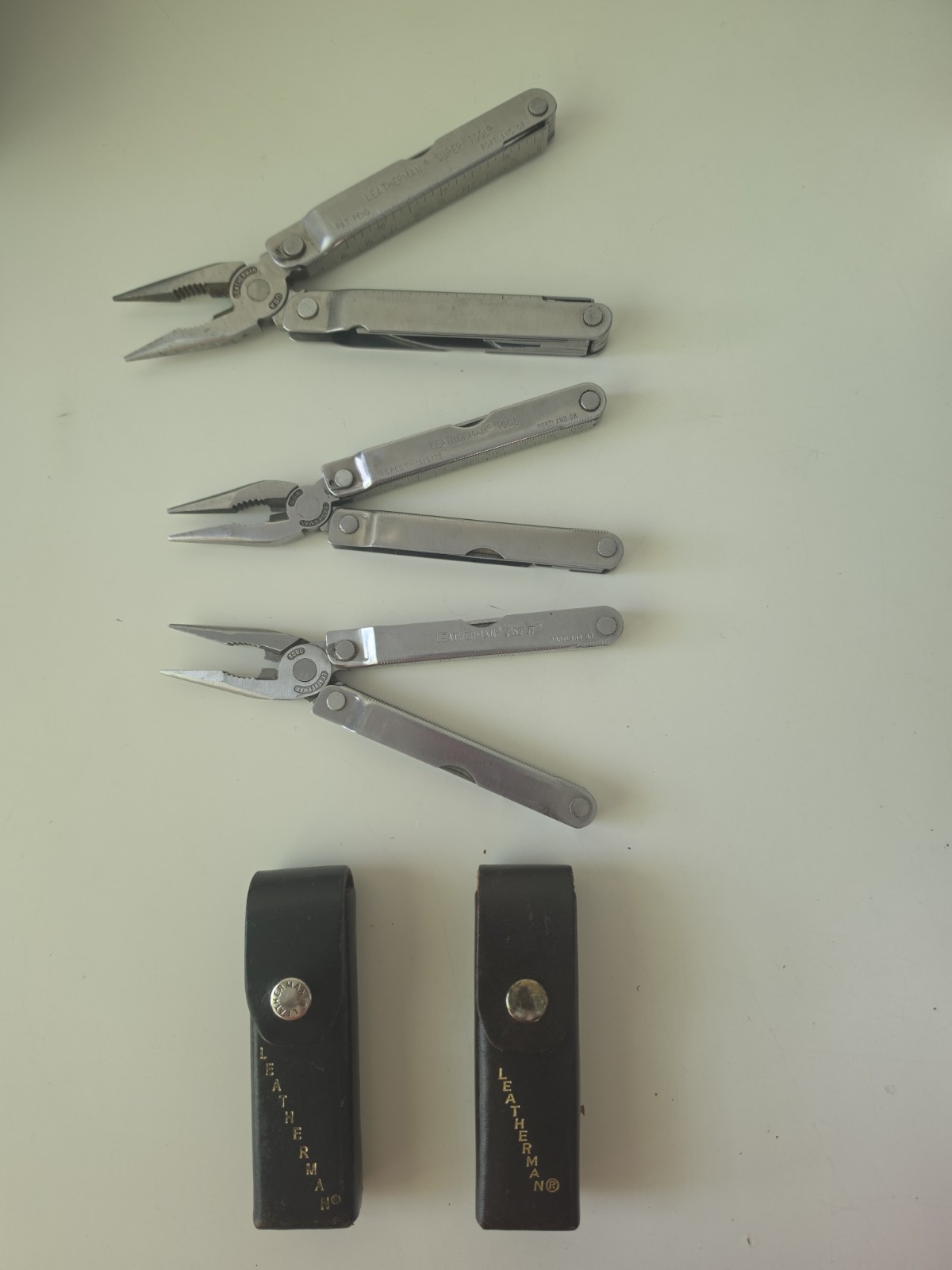 Lot Of 3 LEATHERMAN Multi Tools With 2 Leather Sheaths