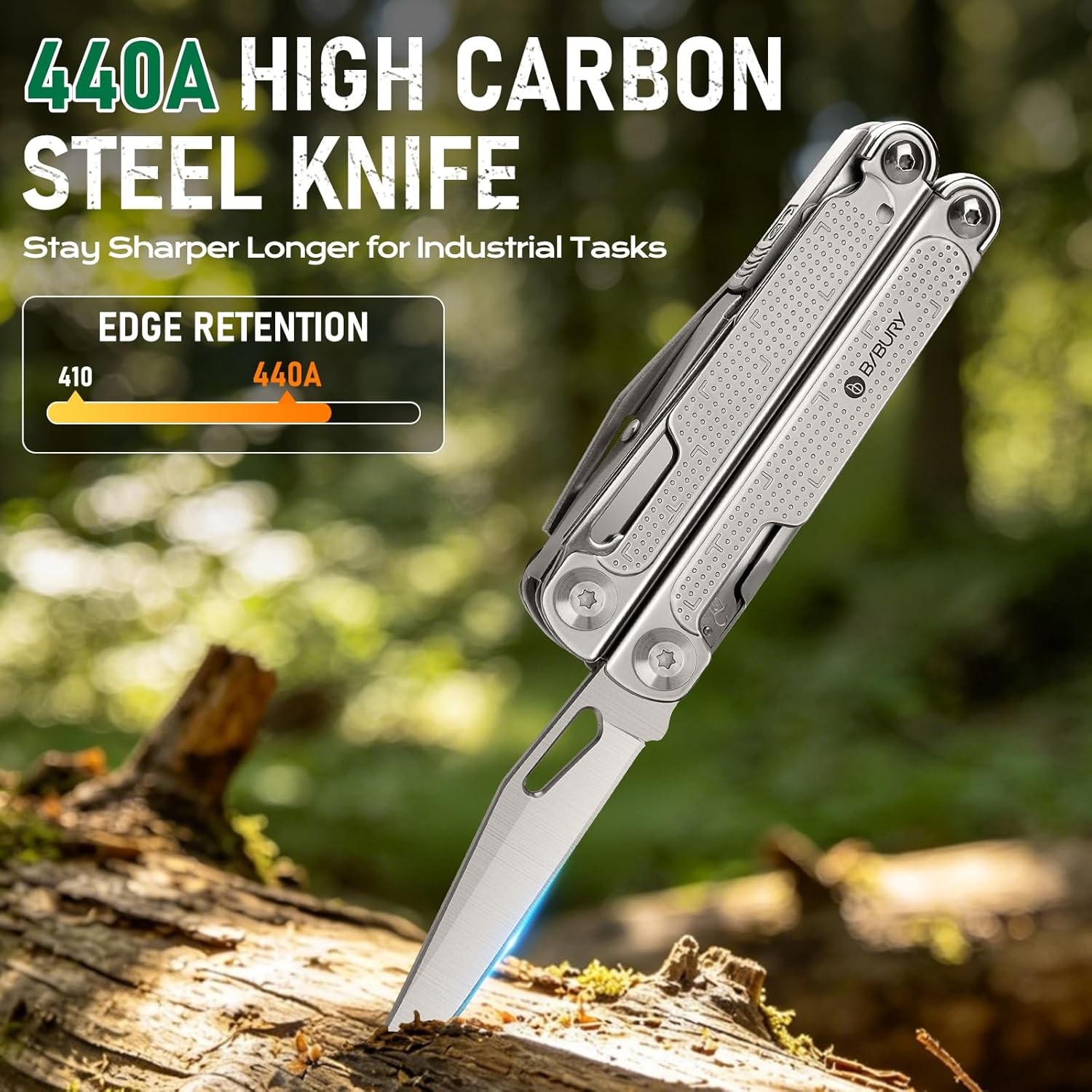 Multitool Pliers Pro BI2049, EDC Multi Tool with 90HRA Replaceable YG12 Tungsten