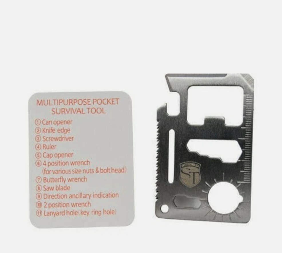 2 Pack SELF-DEFENSE Credit Card EMERGENCY Survival 11 IN 1 MULTI Tool Knife