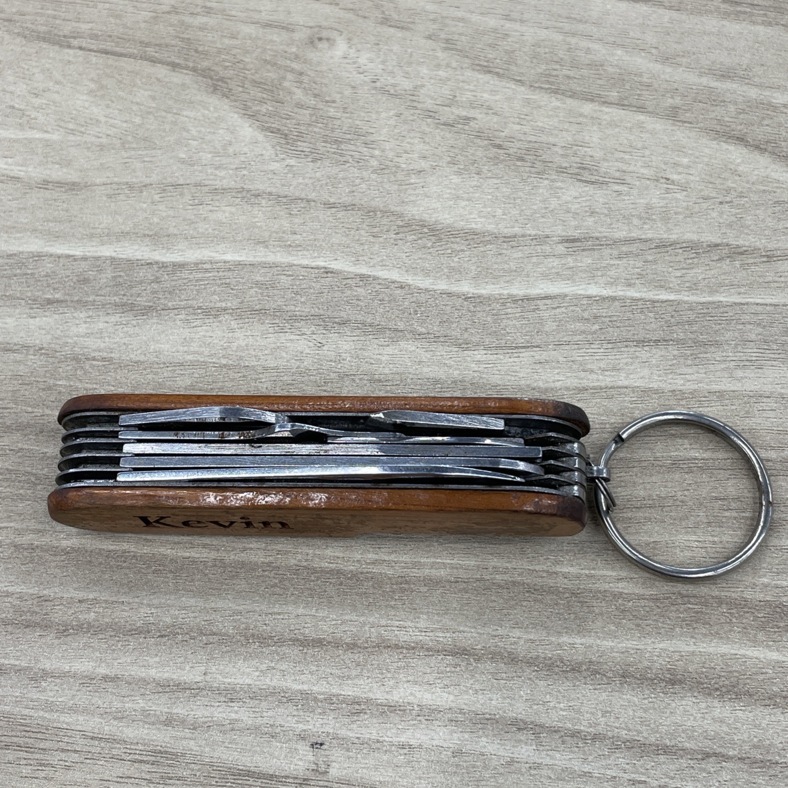 Multi Tool Pocket Knife wood handle Screwdriver, saw, scissors