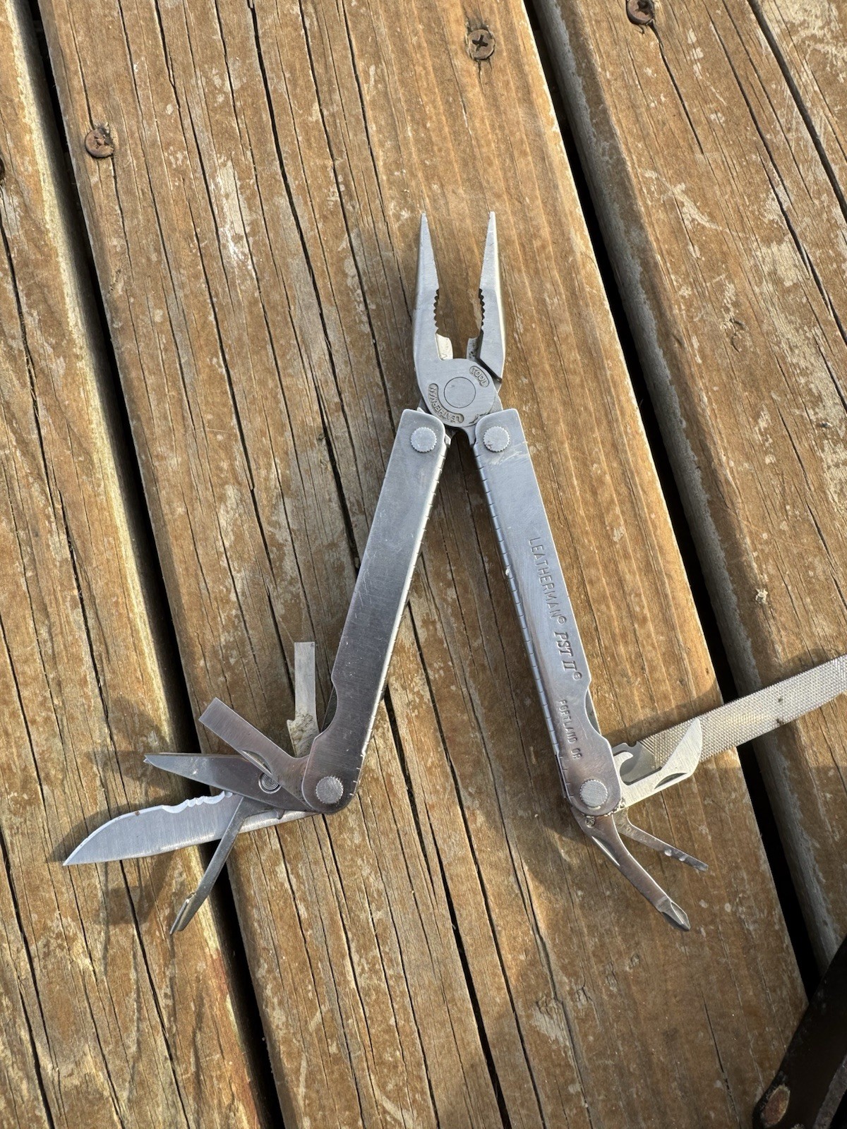 Vintage Letherman Multi Tool With Leather Sheath Portland 03/04 Engraved