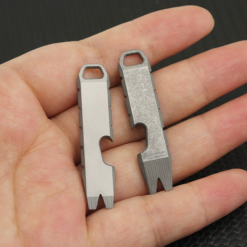 EDC Mini Titanium Alloy Keychain Multi Tool Pocket Pry Bar Crowbar Opener Cutter
