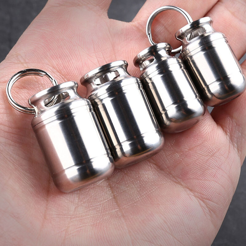 Titanium Alloy Portable Outdoor Waterproof Box Pill Case Survival EDC Tool Gifts