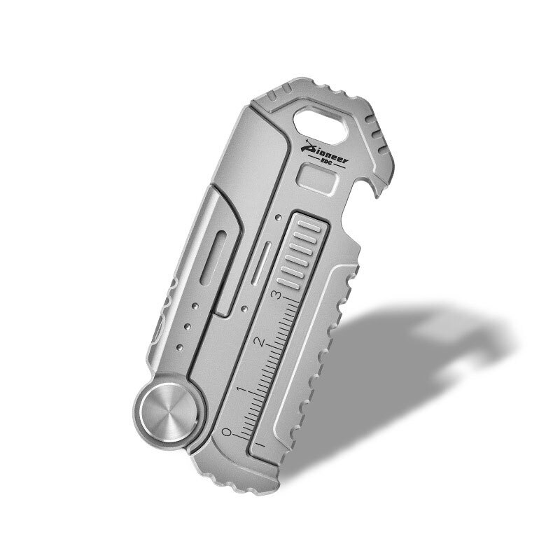 EDC Titanium Multi Portable Tools Card Bottle Opener Folding Knife Simple Ruler