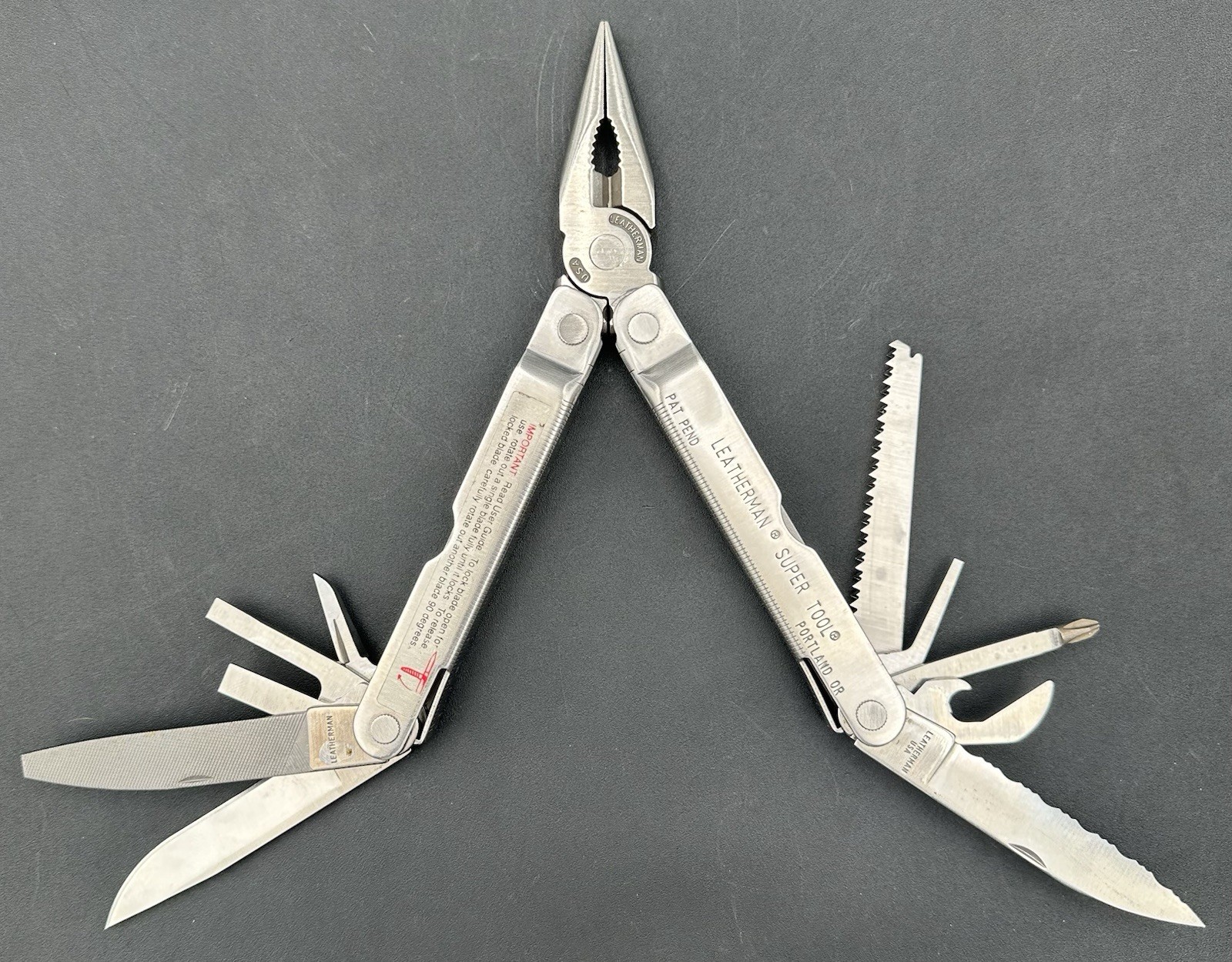 Original Leatherman Super Tool Sheath Box Portland Oregon Pat Pend Badger Meter