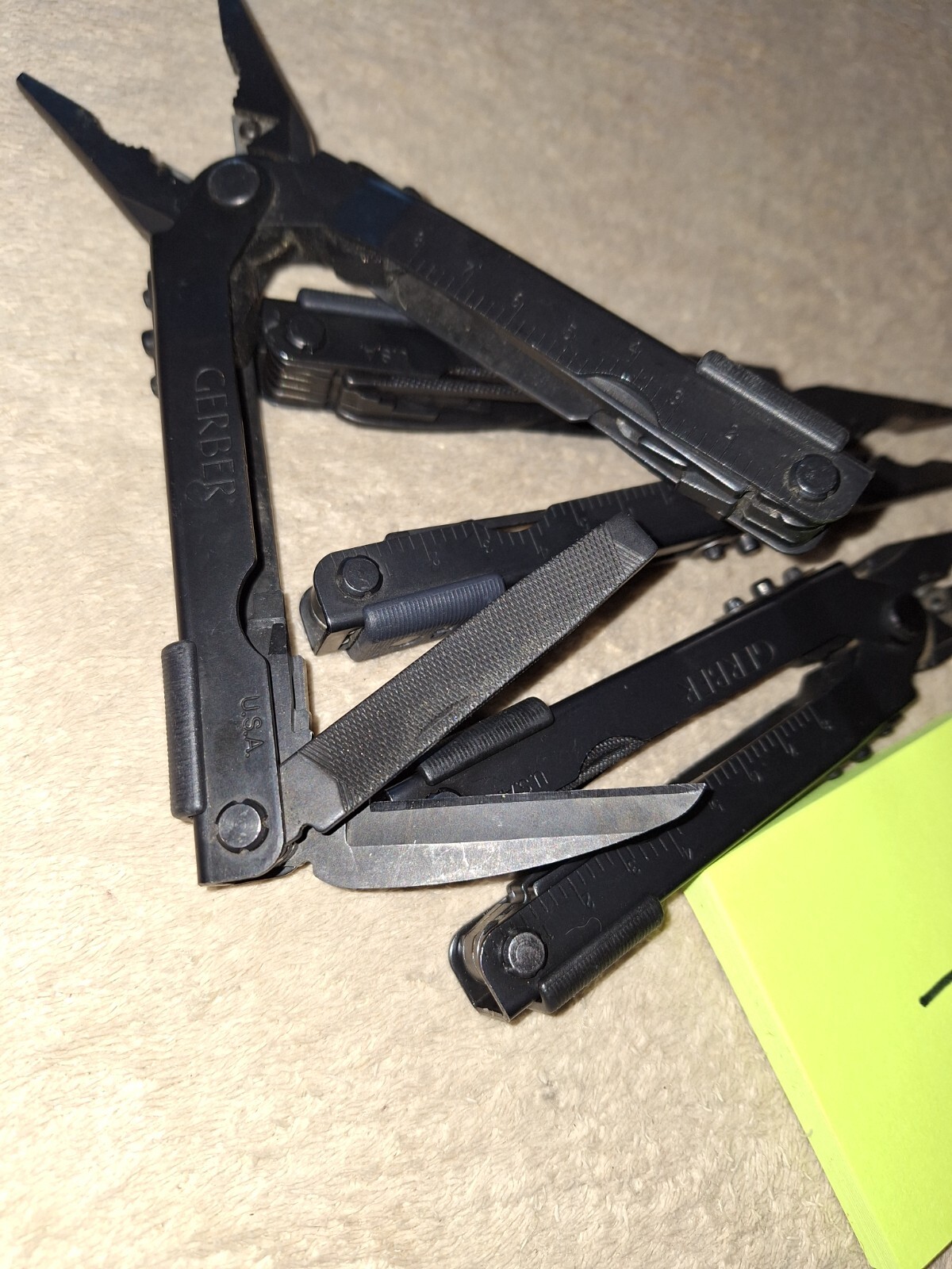 3 Black GERBER Multi Tools U.S.A. Camping Fishing Lot 9