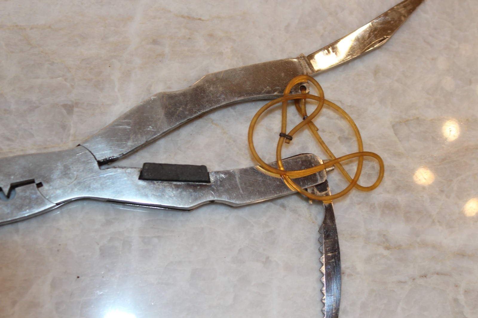 Vtg ABC Solingen Germany Stainless Steel Fishing Multi tool w/ Original Sheath
