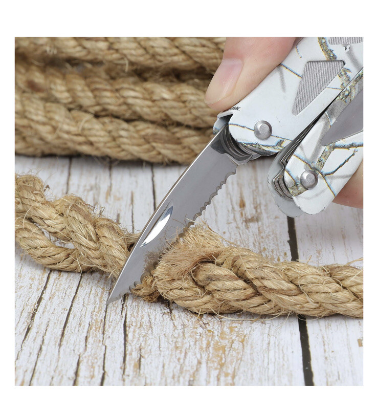 Ozark Trail 12-In-1 Multi-Tool Screwdriver Knife Pliers Saw w/ Sheath White Camo